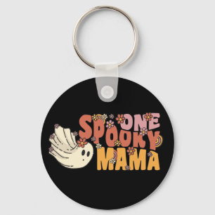 Chaveiro Um Fantasma Louco Da Mama Groovy Com Flores Vintag