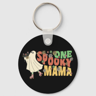 Chaveiro Um Fantasma Louco Da Mama Groovy Com Flores Vintag