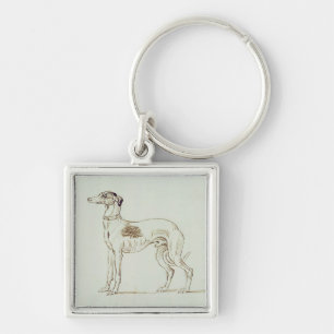 Chaveiro Um galgo, enfrentando à esquerda (caneta & tinta
