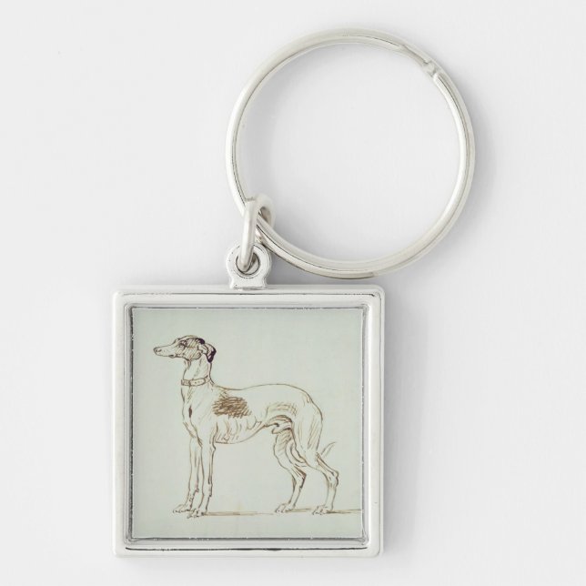 Chaveiro Um galgo, enfrentando à esquerda (caneta & tinta (Frente)
