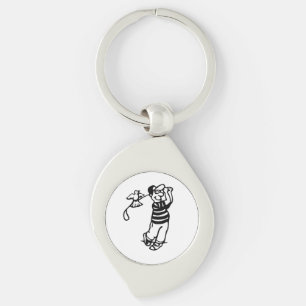 Chaveiro Um Golfer em b-w