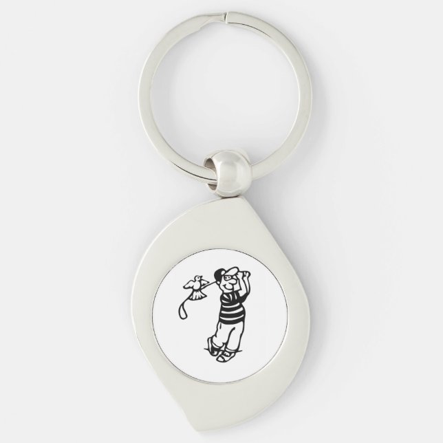 Chaveiro Um Golfer em b-w (Frente)