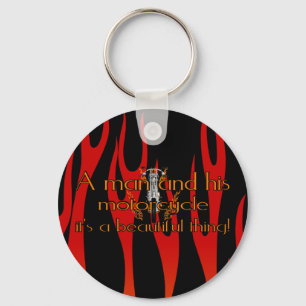 Chaveiro Um homem e sua motocicleta