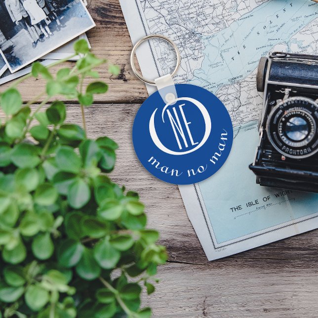 Chaveiro Um homem, nenhum homem, o encorajamento canta azul (Criador carregado)