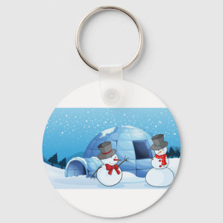 Chaveiro um igloo e homens de neve