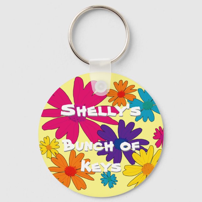 Chaveiro Um leito floral de flores margaridas (Frente)
