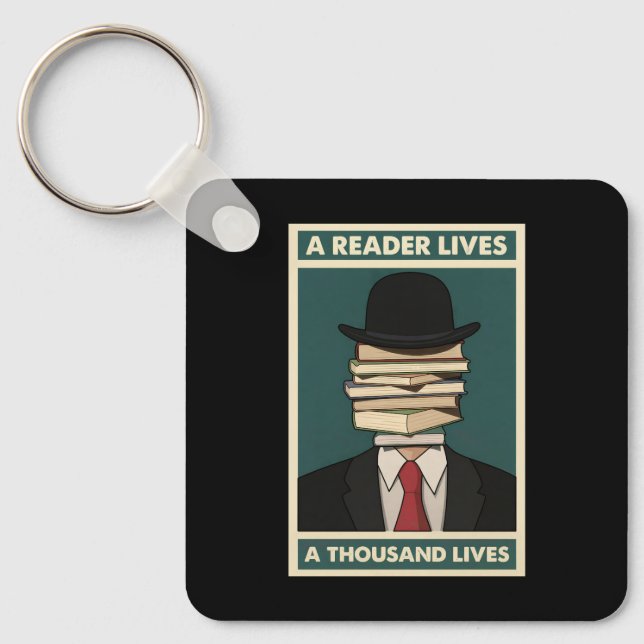 Chaveiro Um Leitor Vive Mil Vidas Sabedoria Bibliófila (Frente)