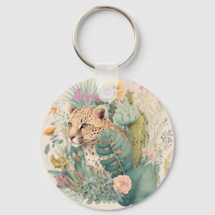Chaveiro Um leopardo atrás do costume do mato