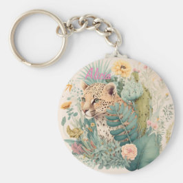 Chaveiro Um leopardo atrás do costume do mato
