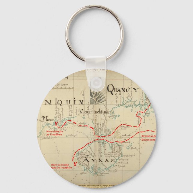 Chaveiro Um Mapa Pirata Autêntico 1690 (com embelezamentos) (Frente)