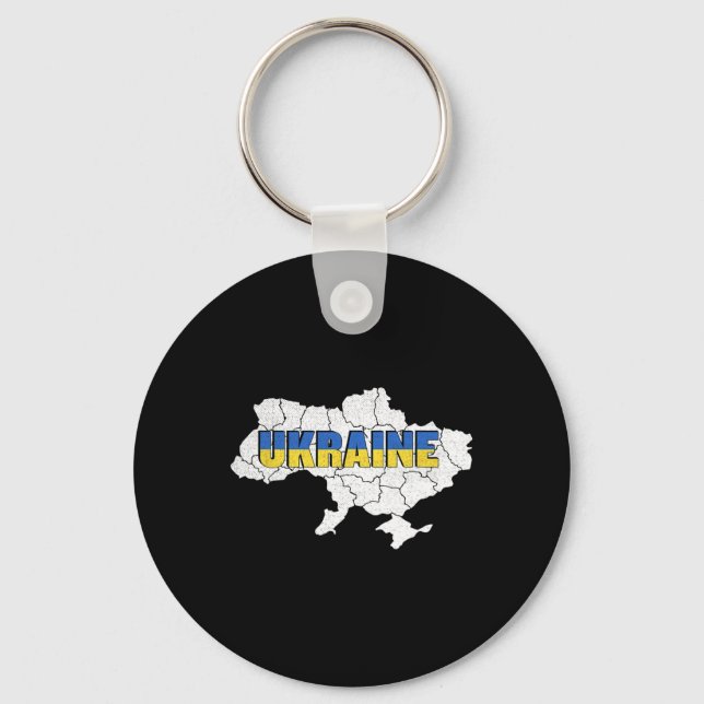 Chaveiro Um Mapa Ucraniano E Bandeira Da Ucrânia (Frente)