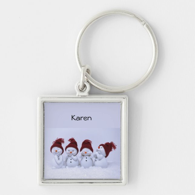 Chaveiro Um quarteto de homens de neve segunda-feira, 21 de (Frente)