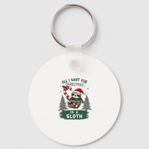Chaveiro Um Sloth Para O Natal. Bonita, Lã de Natal Com