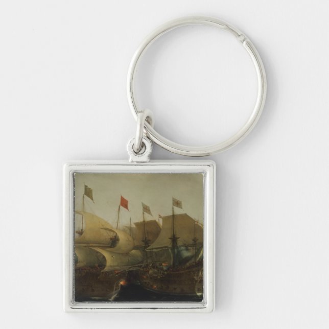 Chaveiro Uma ação do mar, possivelmente a batalha de Cadiz, (Frente)