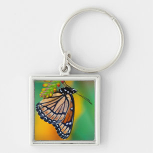 Chaveiro Uma Borboleta Viceroy em Flores