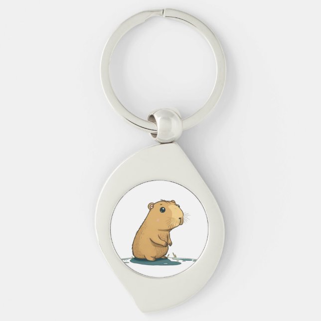 Chaveiro uma capybara no buraco de água (Frente)
