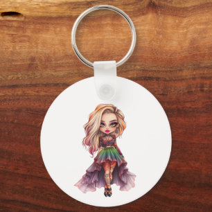 Chaveiro Uma Coleção de Design de Halloween de Menina Fofa