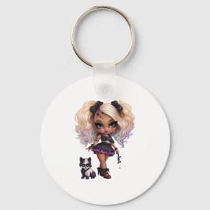 Chaveiro Uma Coleção de Design de Halloween de Menina Fofa