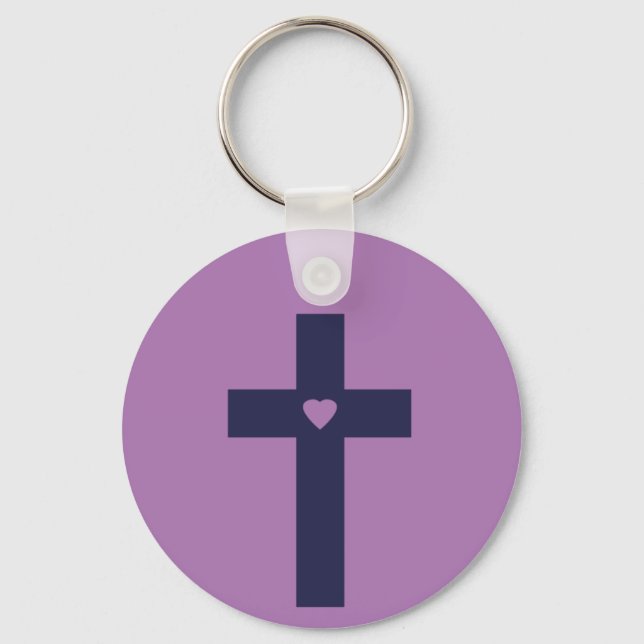Chaveiro Uma cruz com coração  (Frente)