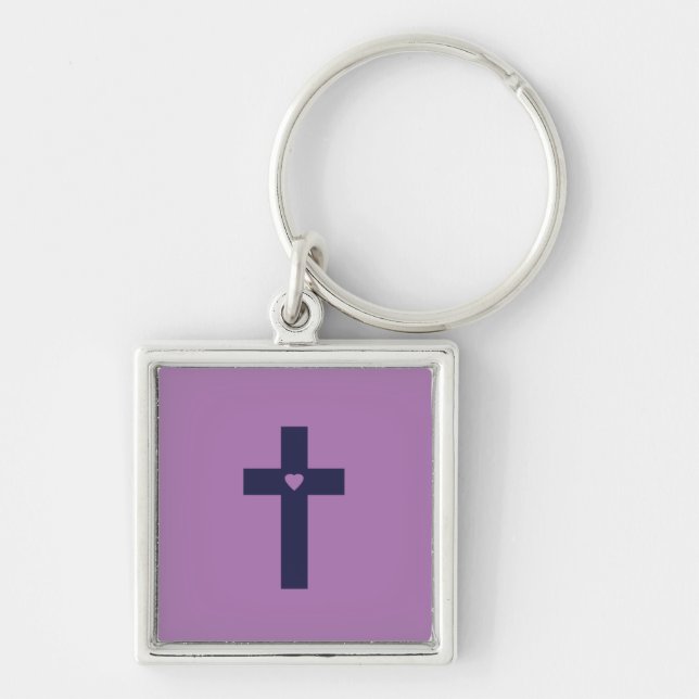 Chaveiro Uma cruz com coração  (Frente)