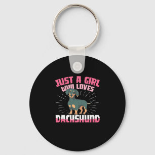 Chaveiro Uma garota que ama Dachshund