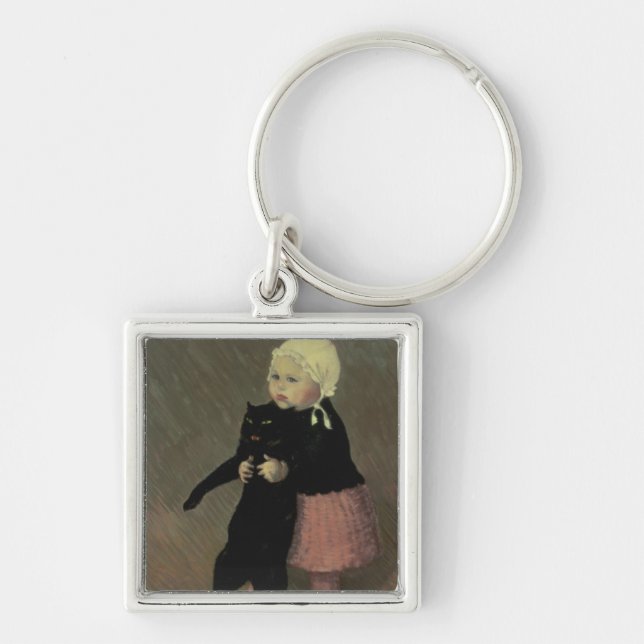 Chaveiro Uma menina pequena com um gato, 1889 (Frente)
