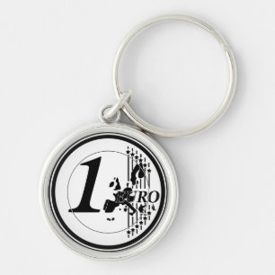 Chaveiro Uma Moeda de Euro Feita à Mão