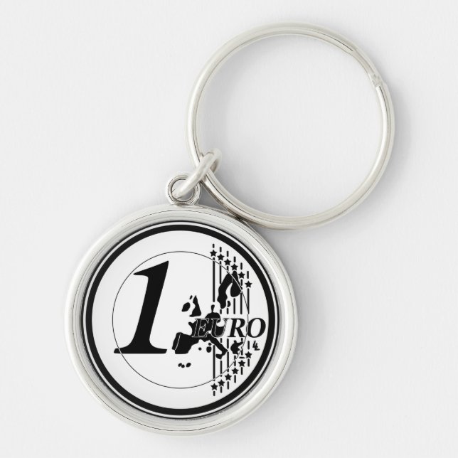 Chaveiro Uma Moeda de Euro Feita à Mão (Frente)