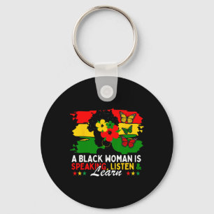 Chaveiro Uma Mulher Negra Está Falando Ouça E Aprenda Pela