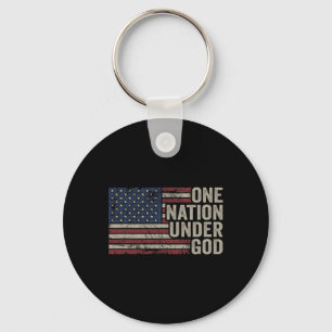 Chaveiro Uma Nação Sob Deus - Cristão Usa Vintage Ameri