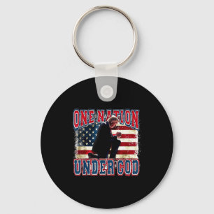 Chaveiro Uma Nação Sob Deus Trump Reza Jesus Bandeira Dos E