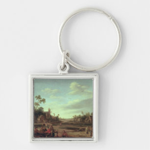 Chaveiro Uma paisagem arborizada do rio, 1646