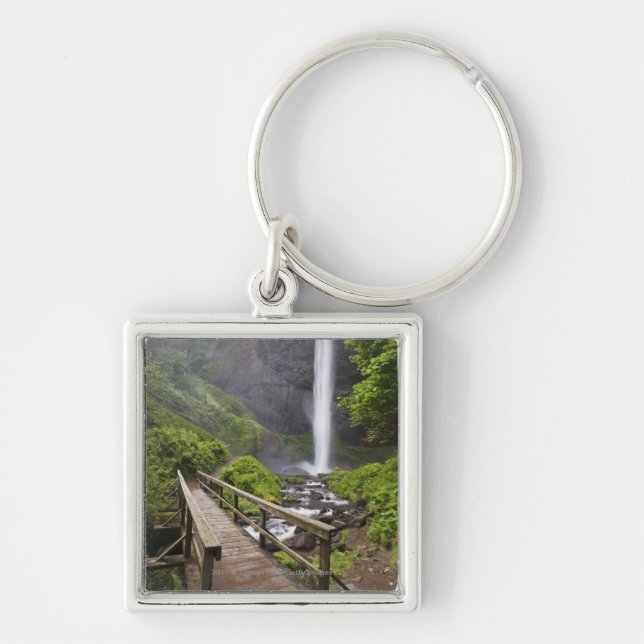Chaveiro Uma ponte sobre o Rio Columbia e quedas de (Frente)
