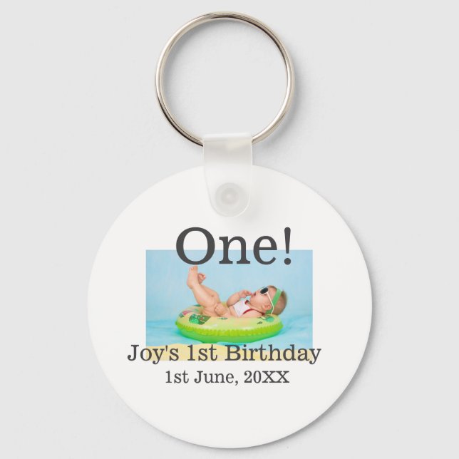 Chaveiro Uma primeira foto de aniversário, data de adição m (Frente)