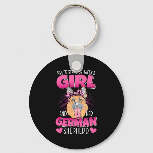 Chaveiro Uma Rapariga E Um German shepherd (Frente)