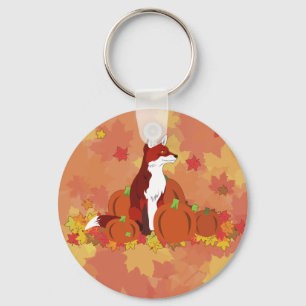 Chaveiro Uma Raposa no Patch da Abóbora