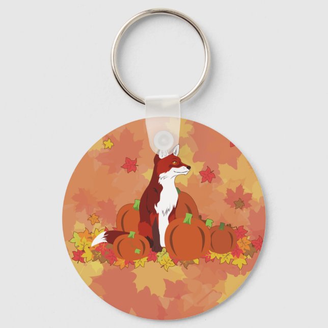 Chaveiro Uma Raposa no Patch da Abóbora (Frente)