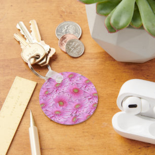 Chaveiro Uma Sinfonia de Gerberas Rosa,