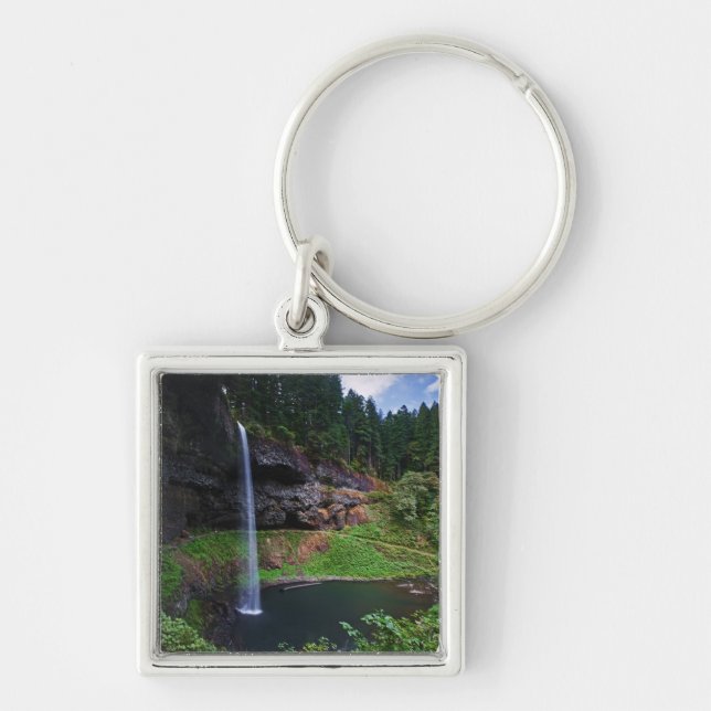 Chaveiro Uma vista da South Falls no Silver Falls State Par (Frente)