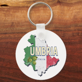 Chaveiro Úmbria Itália Retro Região Mapa Vintage Souvenir