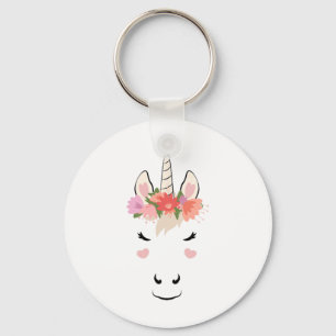 Chaveiro Unicorn Face Eyelashes Ama Fluxo De Figuras De Hal