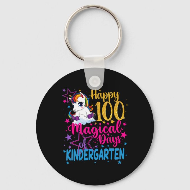 Chaveiro Unicorn Feliz 100 Dias Mágicos De Kinder (Frente)