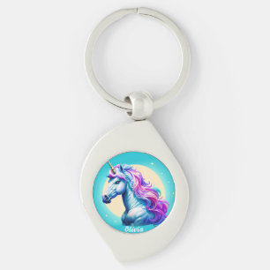 Chaveiro Unicorn Moonlight personalizável: seu nome em estr