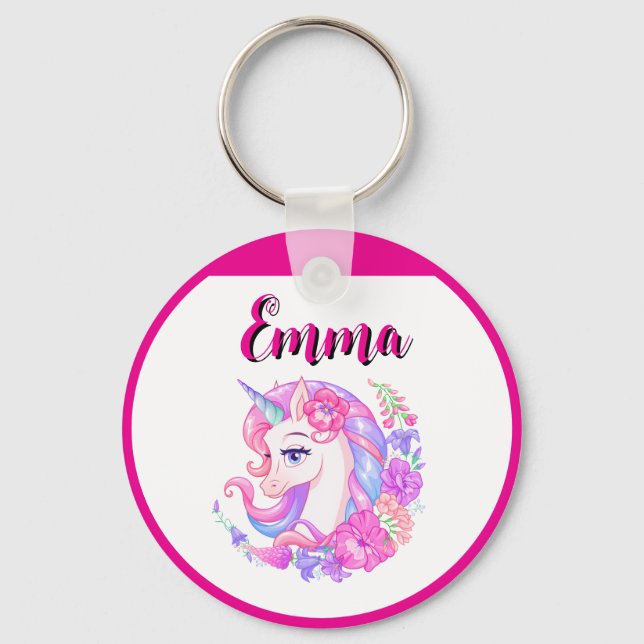 Chaveiro unicorn & personalize your name  (Frente)