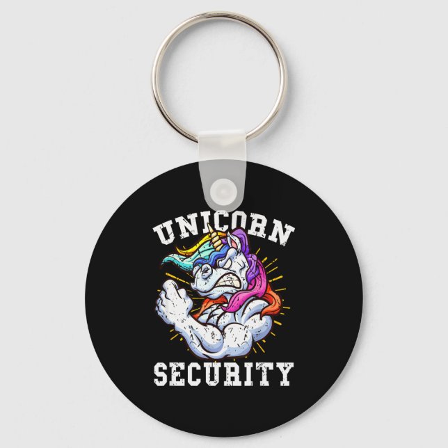 Chaveiro Unicorn Security - Manly Muscular Unicorn Lovers  (Frente)