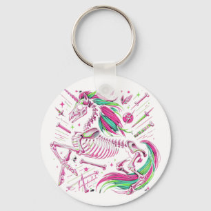 Chaveiro Unicorn Skeleton Fantasy Halloween Punk Rock Zombi