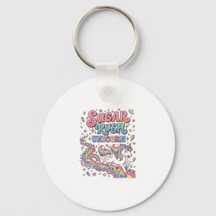 Chaveiro Unicórnio Açúcar Rush Unicórnio Kawaii Mercado Art