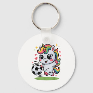 Chaveiro Unicórnio de Futebol Engraçado Só Menina que Ama J