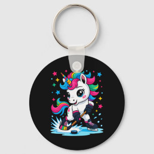 Chaveiro Unicórnio Kawaii de Hóquei no Gelo