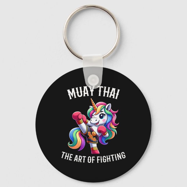 Chaveiro Unicórnio Tailandês Fofo de Muay Thai - Kickboxing (Frente)